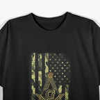Masonic Camo American Flag - Freemason T-Shirt