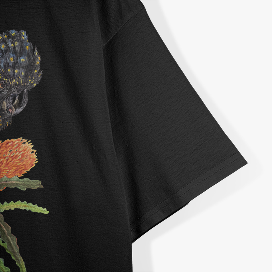 Wildlife Art – Stunning Red-Tailed Black Cockatoo Bird Design T-Shirt