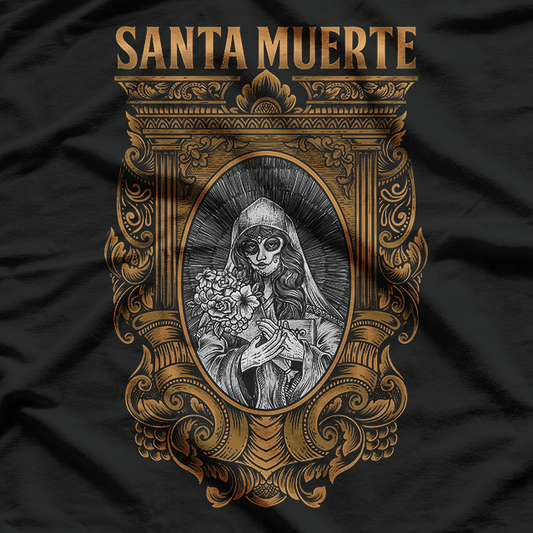 Santa Muerte Inspired Sugar Skull Design T-Shirt