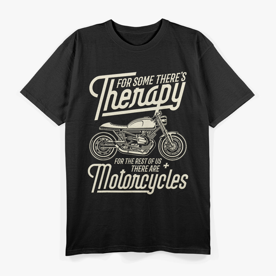 Funny Motorcycle Rider Therapy - Vintage Biker T-Shirt