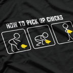 How To Pick Up Chicks Funny Chicken Lifting Humor Farmer Meme T-Shirt