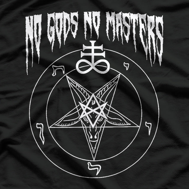No Gods, No Masters – Satanic Baphomet Devil Worship T-Shirt