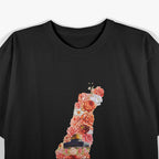 Palestine Free Gaza Floral Palestinian Flag Freedom Support T-Shirt
