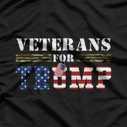 Veterans For Trump 2024 American Flag Vintage T-Shirt