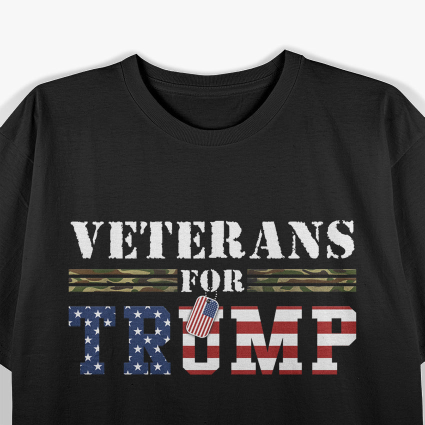 Veterans For Trump 2024 American Flag Vintage T-Shirt