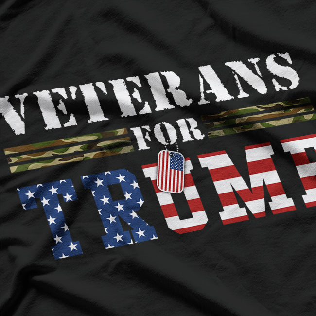 Veterans For Trump 2024 American Flag Vintage T-Shirt