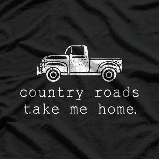 Vintage Country Roads Take Me Home Classic Outdoors Nature T-Shirt