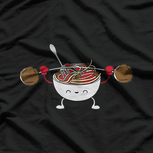 Funny Meatball Weightlifting Humor Design T-Shirt