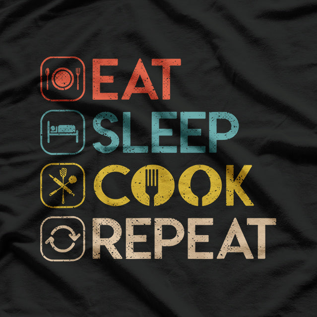 Chef Eat Sleep Cook Repeat Kitchen Life T-Shirt