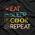 Chef Eat Sleep Cook Repeat Kitchen Life T-Shirt