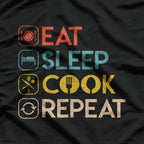Chef Eat Sleep Cook Repeat Kitchen Life T-Shirt
