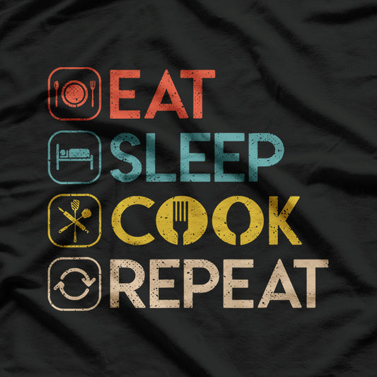 Chef Eat Sleep Cook Repeat Kitchen Life T-Shirt