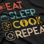 Chef Eat Sleep Cook Repeat Kitchen Life T-Shirt