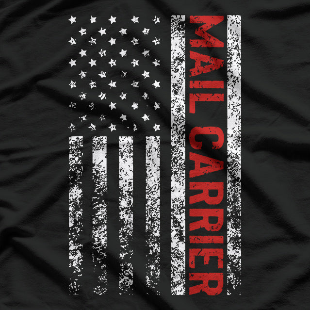 Mail Carrier Vintage American Flag Postal Worker Pride T-Shirt