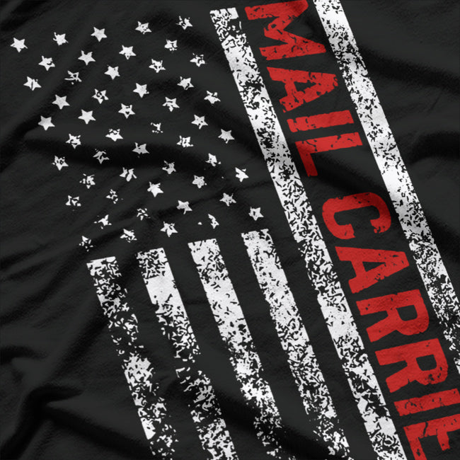 Mail Carrier Vintage American Flag Postal Worker Pride T-Shirt