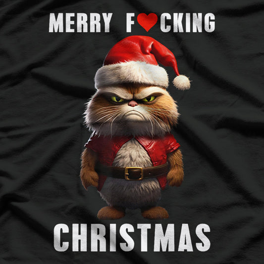 Merry Funny Christmas Cat Humor T-Shirt