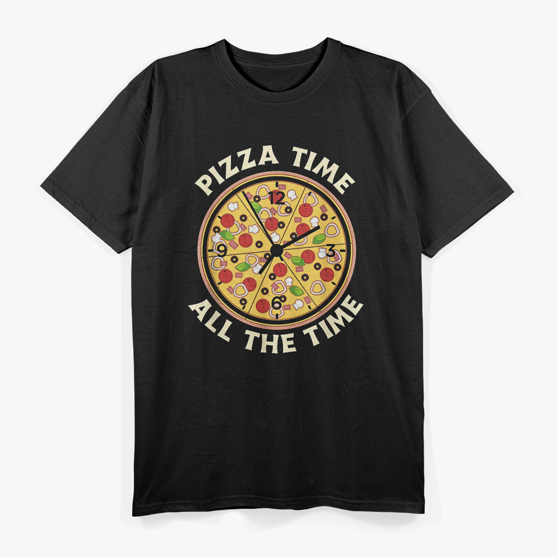 Pizza Time All the Time Funny Food Lover Cheese Pepperoni T-Shirt
