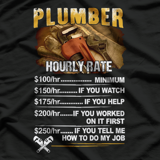 Plumber at Work – Know My Rate T-Shirt