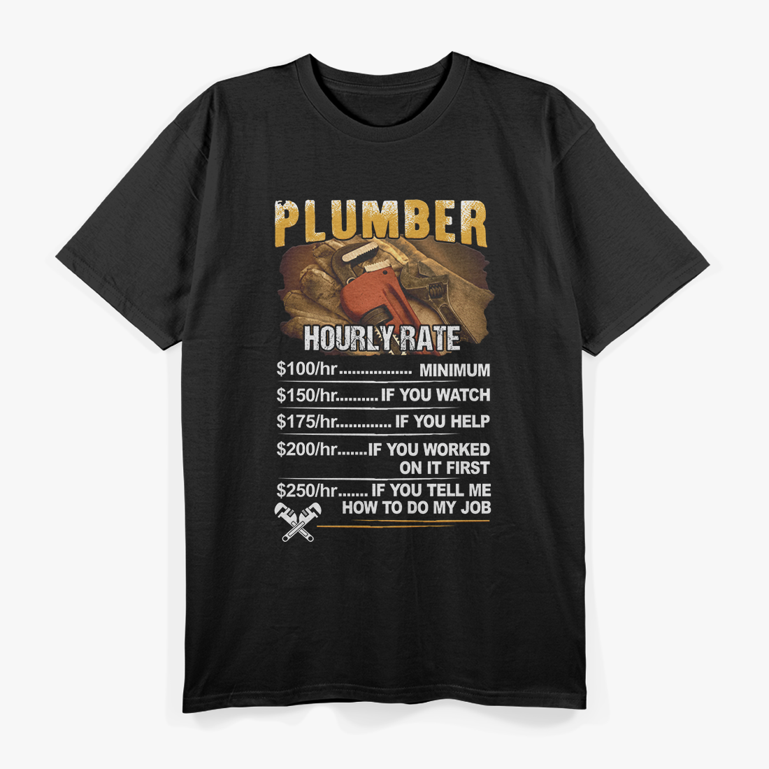 Plumber at Work – Know My Rate T-Shirt