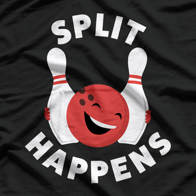 Split Happens Funny Bowling Strike Spare Gutter Ball T-Shirt