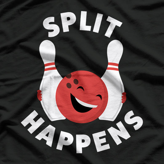 Split Happens Funny Bowling Strike Spare Gutter Ball T-Shirt