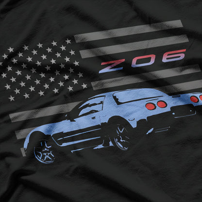 Corvette C5 Z06 American Patriotic, Car Club T-Shirt