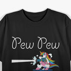 Unicorn Pew Pew Madafakas Funny Cute Rainbow Gun Meme Humor T-Shirt