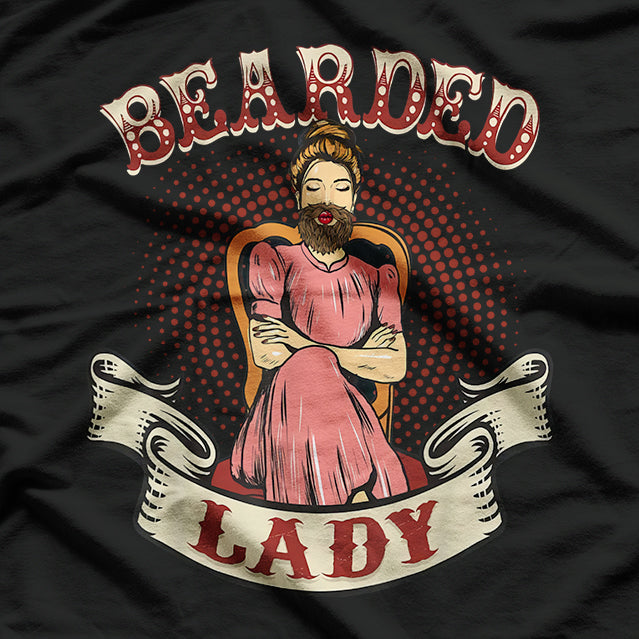 Vintage Circus Bearded Lady Costume Carnival Performer T-Shirt