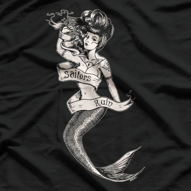 Sailor's Ruin - Mermaid Tattoo Design T-Shirt