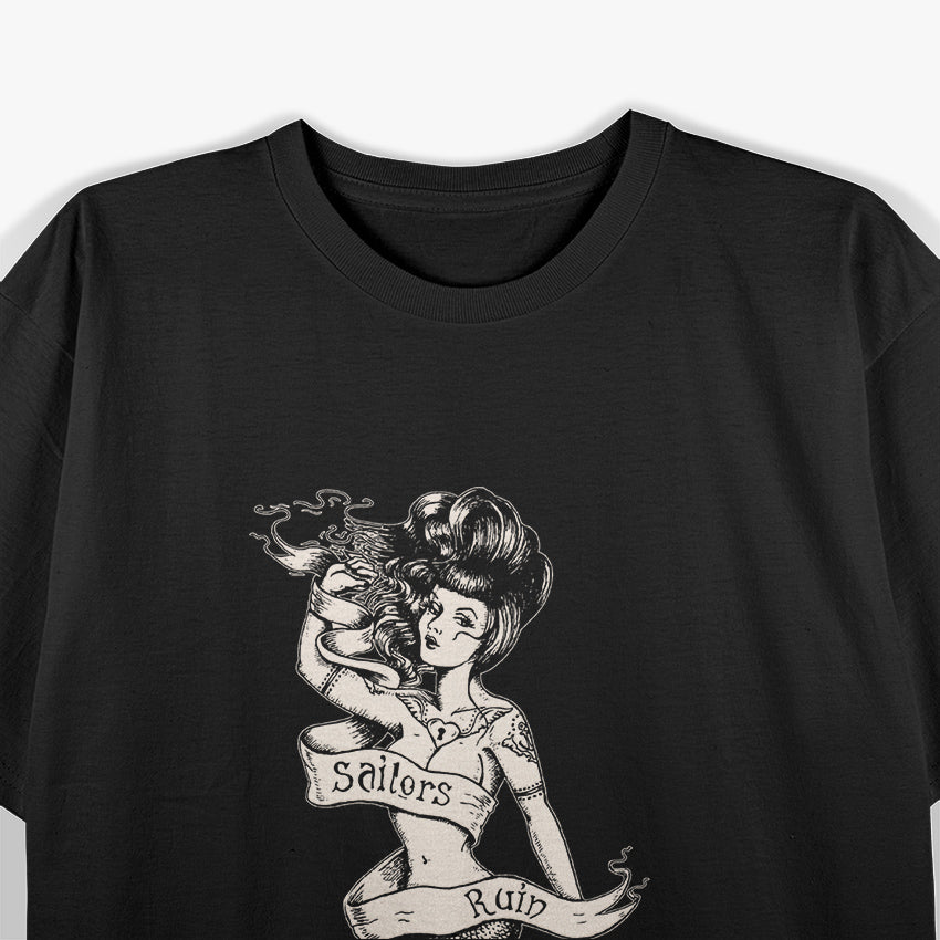 Sailor's Ruin - Mermaid Tattoo Design T-Shirt