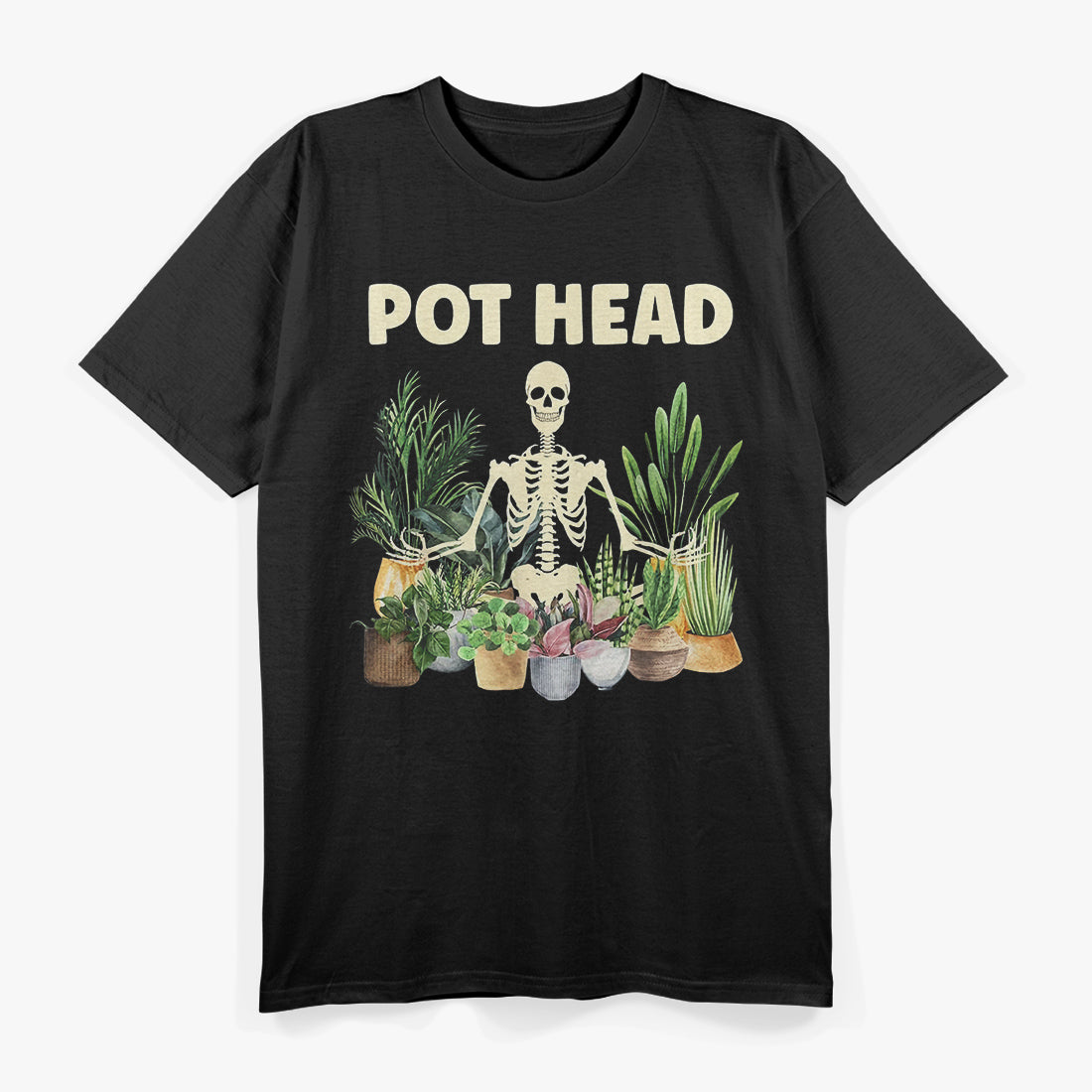 Funny Pot Head Skeleton Stoner Humor T-Shirt