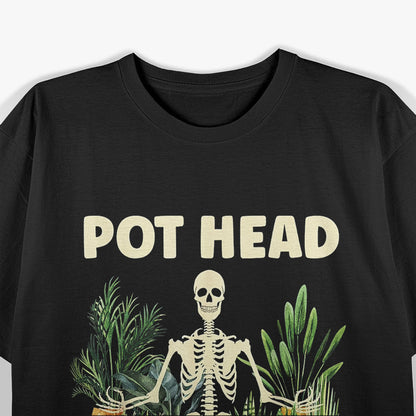 Funny Pot Head Skeleton Stoner Humor T-Shirt