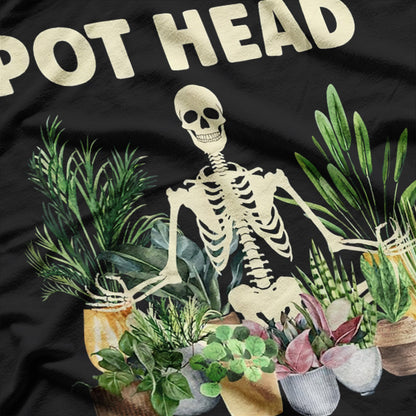 Funny Pot Head Skeleton Stoner Humor T-Shirt