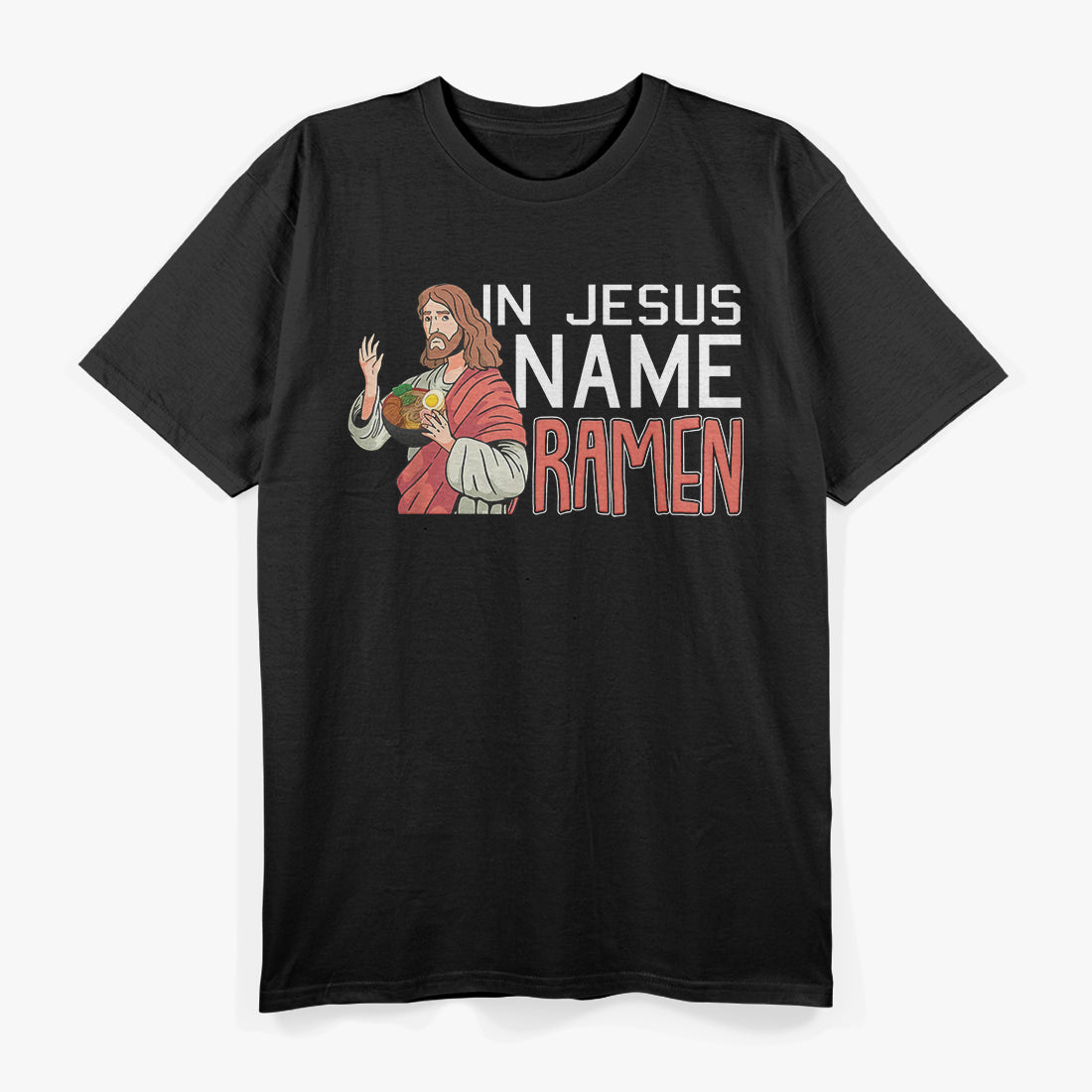 In Jesus Name Ramen Funny Christmas Pun Japanese T-Shirt