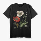 Botanical Poppies - Elegant Red Poppy Design T-Shirt