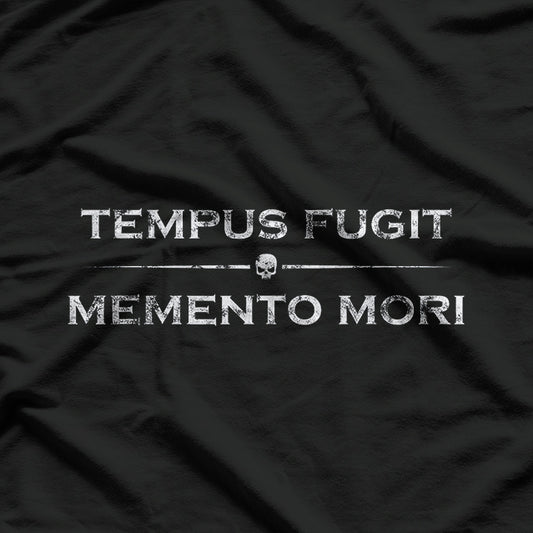 Latin Saying Tempus Fugit Memento Mori Philosophy T-Shirt