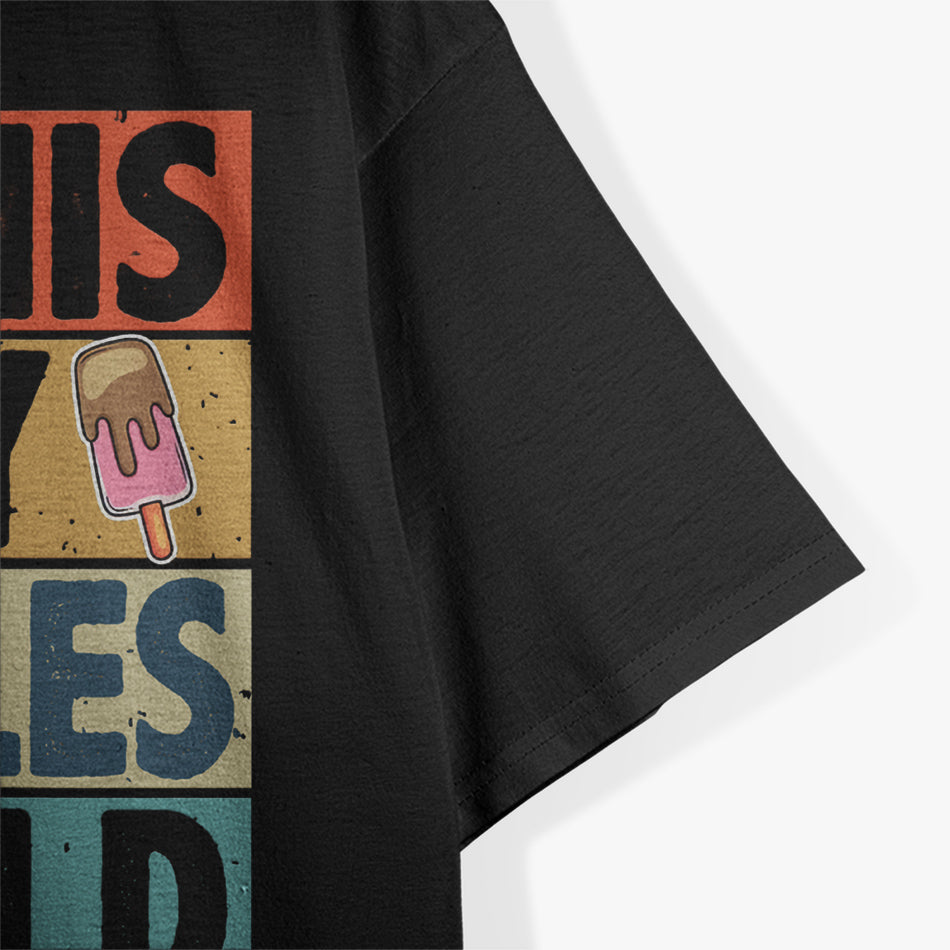 I’m This Many Popsicles Old Funny Retro Childhood Nostalgia T-Shirt