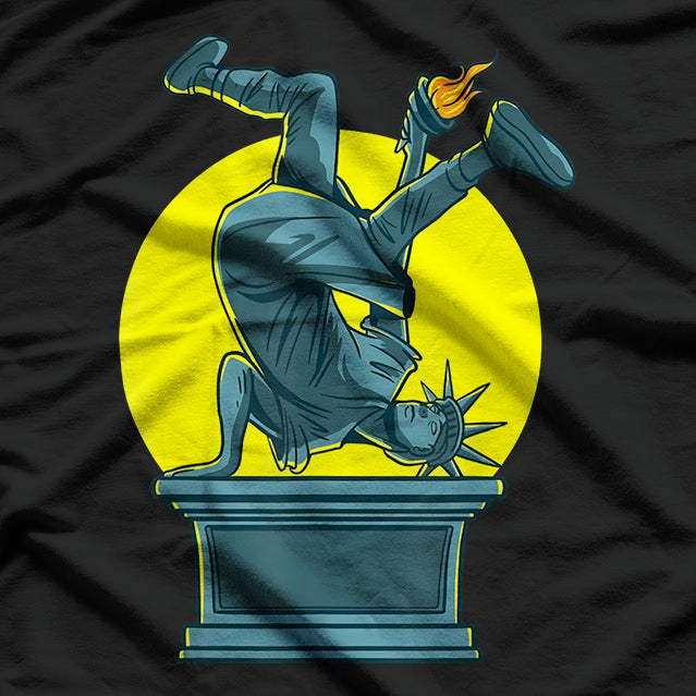 Break Dance Liberty - Hilarious Twist on Freedom's Icon T-Shirt