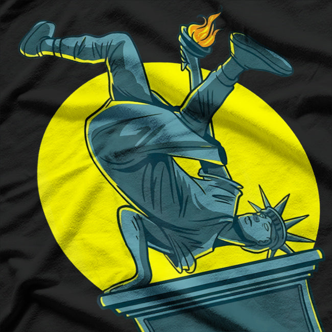 Break Dance Liberty - Hilarious Twist on Freedom's Icon T-Shirt