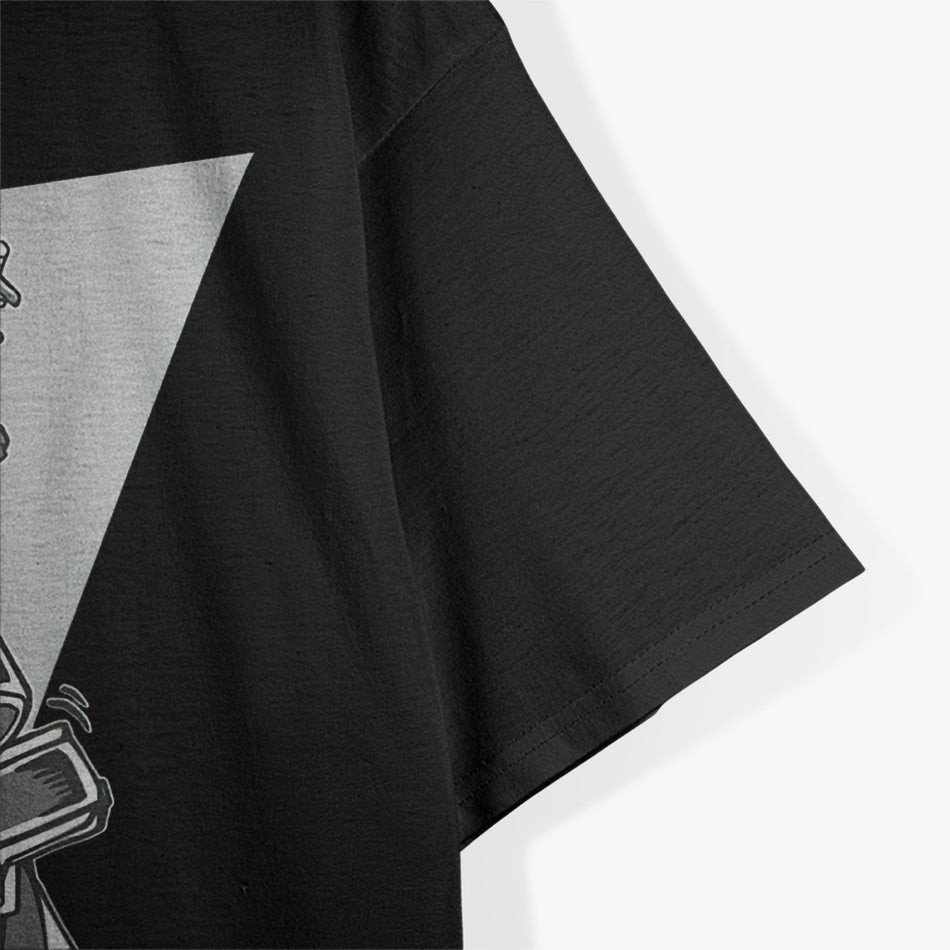 Hippie Drummer Music Lover Retro Boho Percussion Band T-Shirt