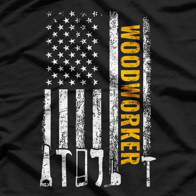 American Flag Woodworker - Carpenter T-Shirt