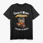 Funny Cigar Makes Me Happy Smoker Bourbon Whiskey Lover T-Shirt