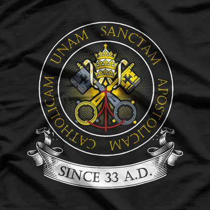 One Holy Catholic & Apostolic Church – Traditional Latin Faith T-Shirt
