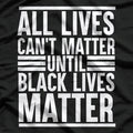 Justice For All Equality Black Lives Matter Activism Statement T-Shirt