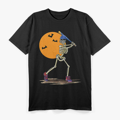 Baseball Skeleton Halloween Spooky Sports Men Boys Costume T-Shirt