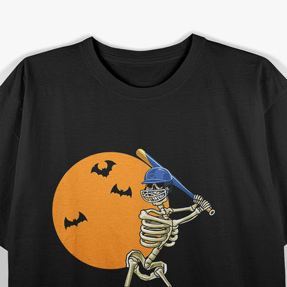 Baseball Skeleton Halloween Spooky Sports Men Boys Costume T-Shirt