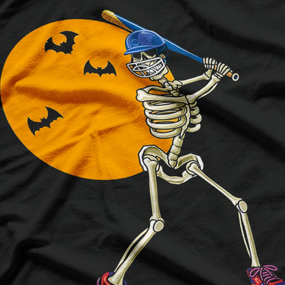 Baseball Skeleton Halloween Spooky Sports Men Boys Costume T-Shirt