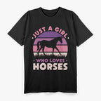 Just a Girl Who Loves Horses Horseback Riding Lover Gift T-Shirt