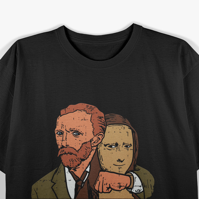 Van Gogh Mona Lisa Funny Famous Painting Parody Art T-Shirt