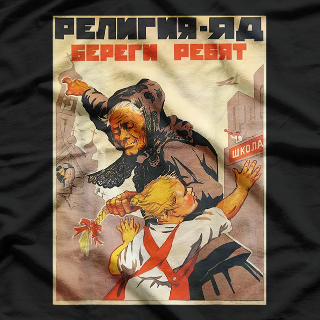 Soviet Union USSR – Vintage Atheism Propaganda Poster T-Shirt